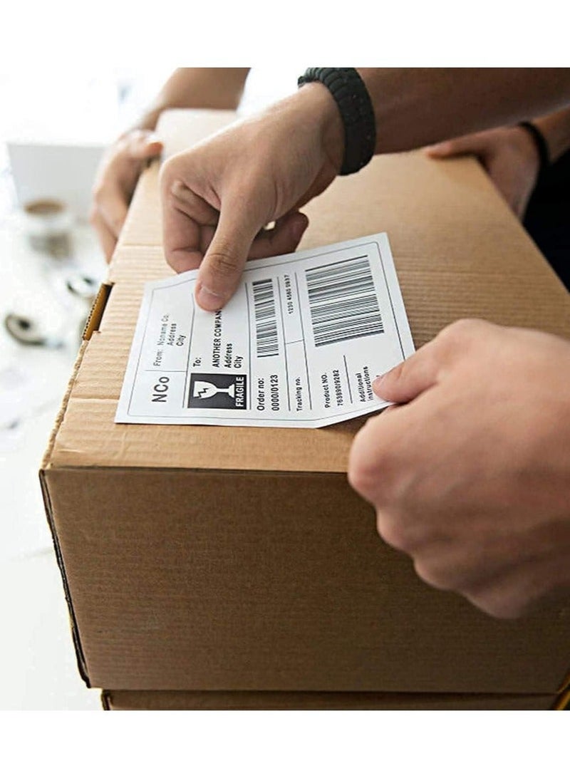 ملصقات حرارية مباشرة، ملصقات ذاتية اللصق مقاس 100 مم × 100 مم (3.93 بوصة × 3.93 بوصة)، 500 ملصق/لفة، ملصقات بريدية للعناوين البريدية (أبيض فارغ) - Image 4